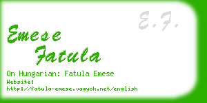 emese fatula business card